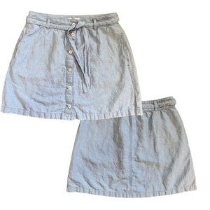 Madewell Denim Button Front Tie Skirt 12 all seasons